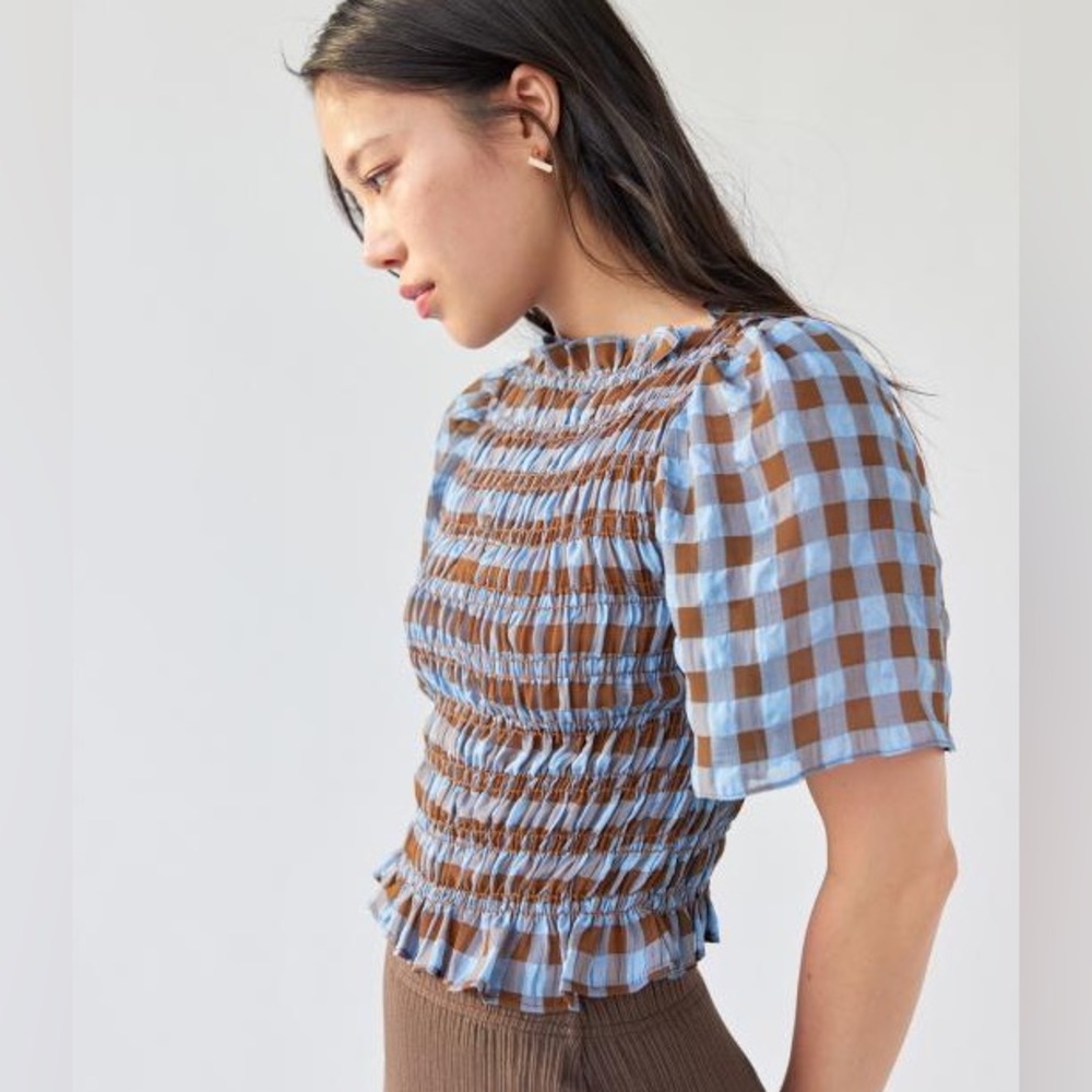 Lisa Says Gah Chiara Gingham Top Size M
